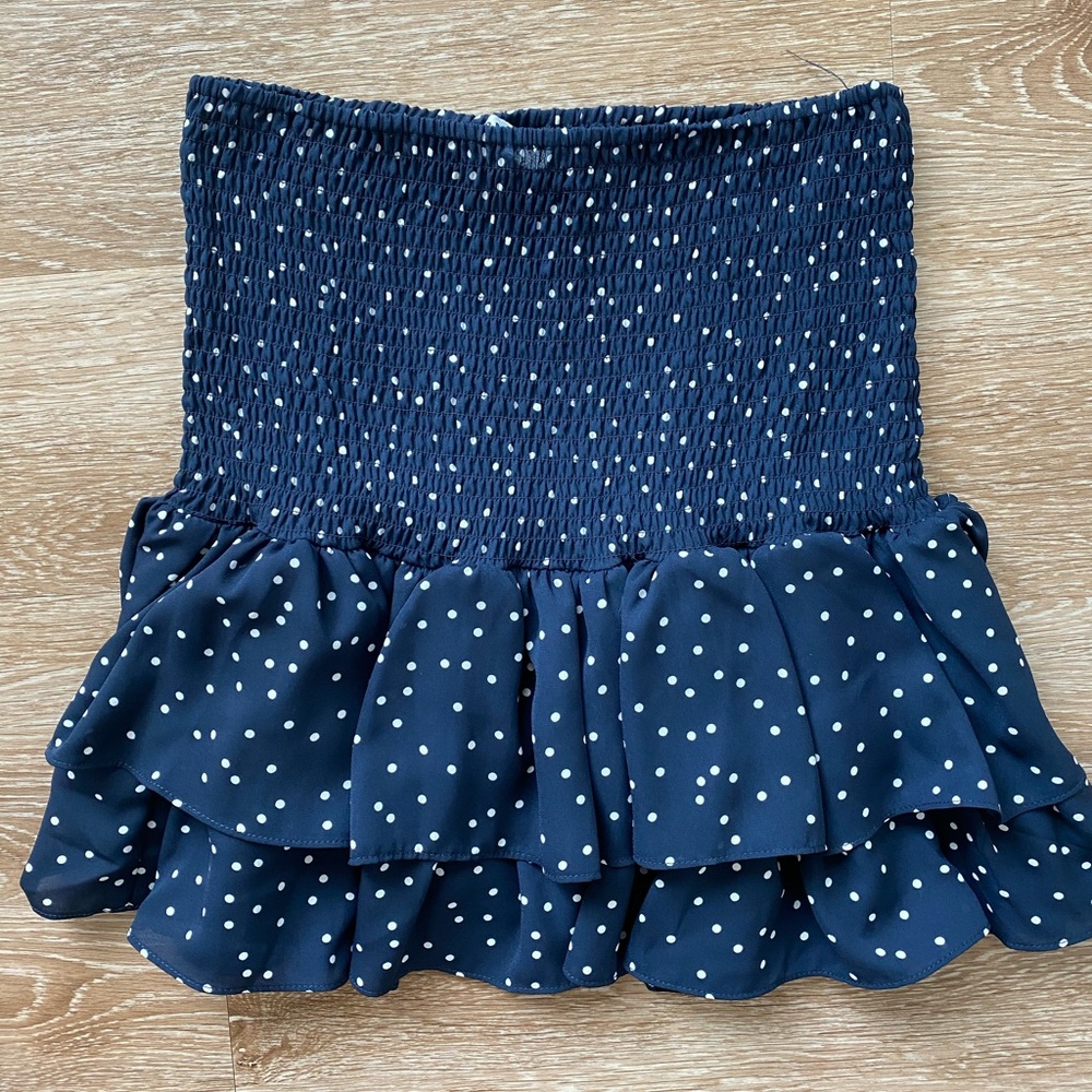 BB Dakota blue polka dot skirt